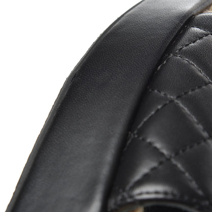 Chanel Lambskin Quilted CC Espadrille Slip On Sandals 41 Black 11 of 13