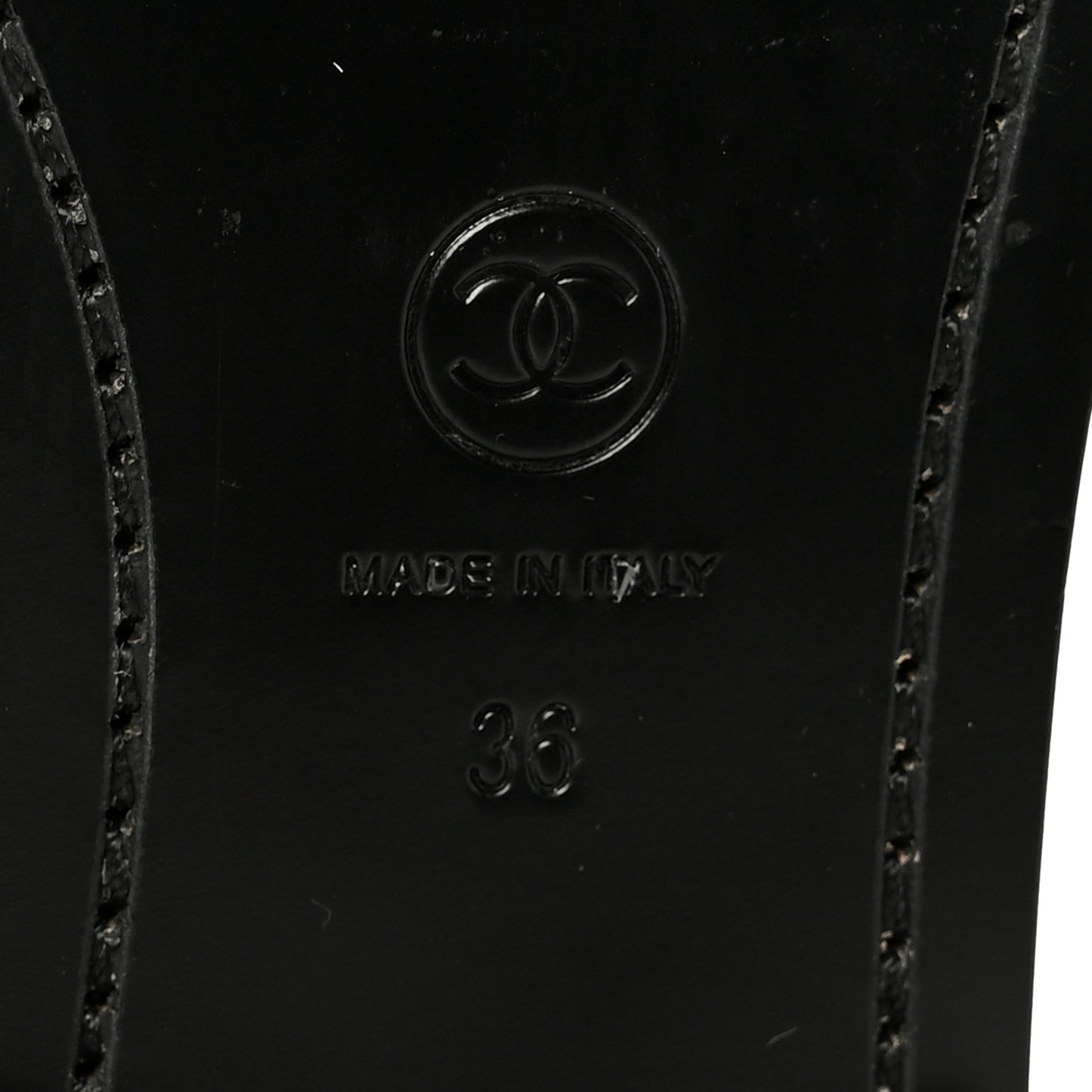 Calfskin Crystal CC Mocassin Loafers 36 Black