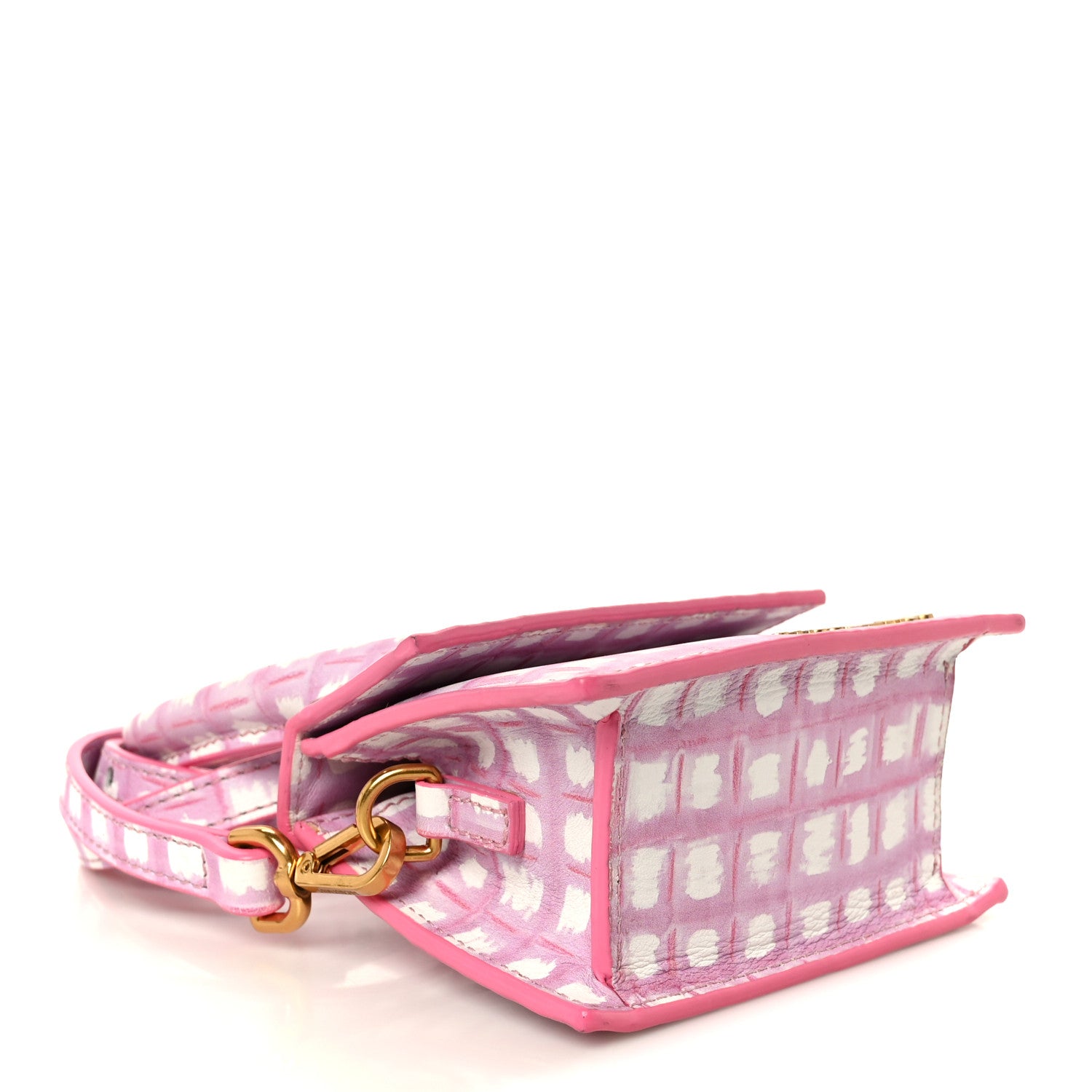 Jacquemus Smooth Calfskin Check Printed Le Chiquito Pink White 4 of 9