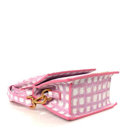 Jacquemus Smooth Calfskin Check Printed Le Chiquito Pink White 4 of 9