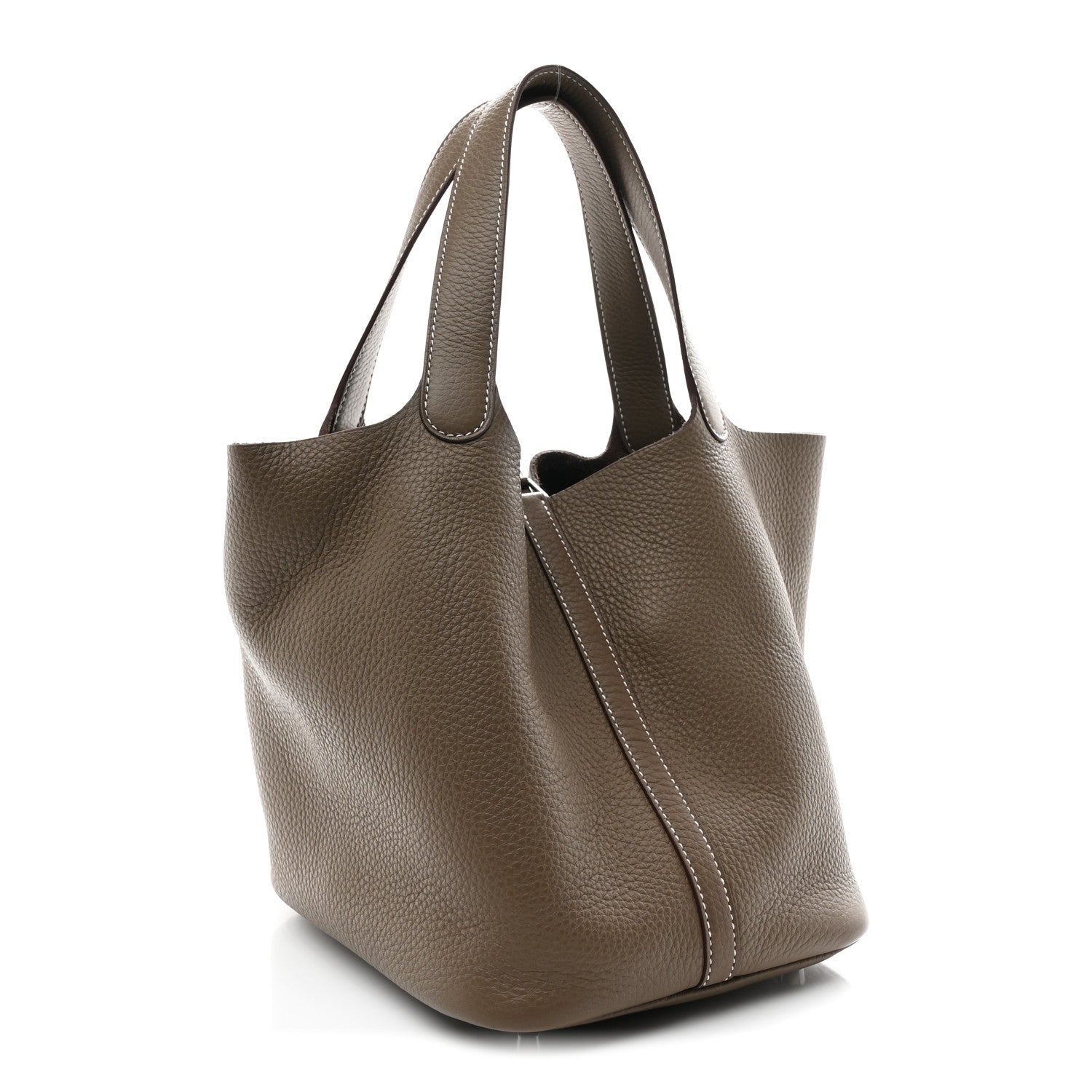 Hermes Taurillon Clemence Picotin Lock 22 MM Etoupe 2 of 9