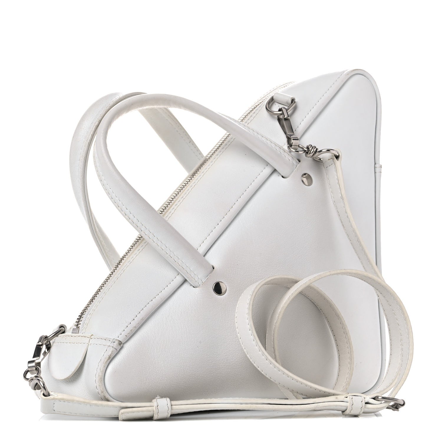 Balenciaga Calfskin S Triangle Duffle White 2 of 15