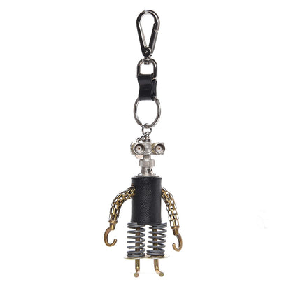 Prada Saffiano Robot Edward Hook Trick Keychain Black 1 of 6