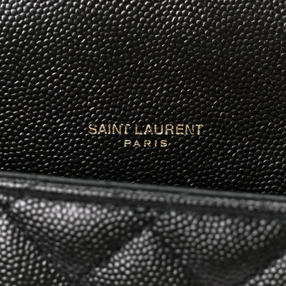 Saint Laurent Grain De Poudre Textured Mixed Matelasse Triquilt Small Monogram Satchel Black 6 of 11