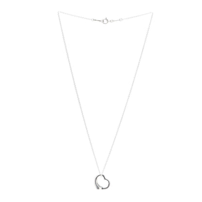 Tiffany Sterling Silver 16mm Elsa Peretti Open Heart Pendant Necklace 3 of 6