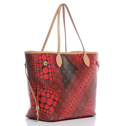 Louis Vuitton Monogram Kusama Waves Neverfull MM Red 3 of 7