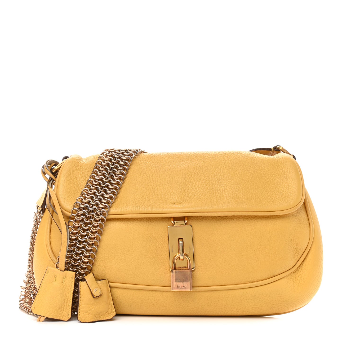 Vitello Daino Cleo Shoulder Bag Yellow