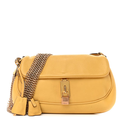 Prada Vitello Daino Cleo Shoulder Bag Yellow 1 of 23