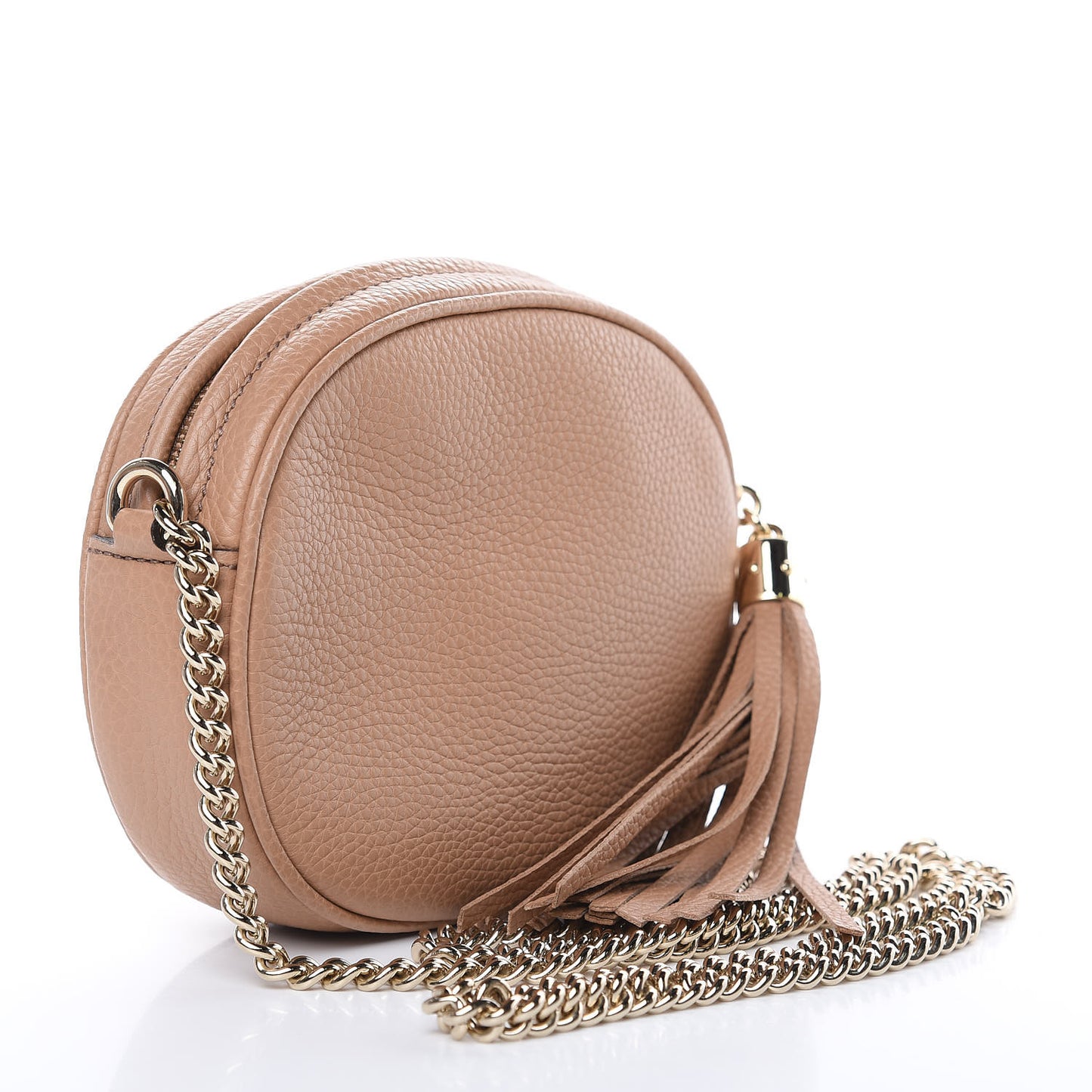 Pebbled Calfskin Mini Soho Chain Bag Camelia