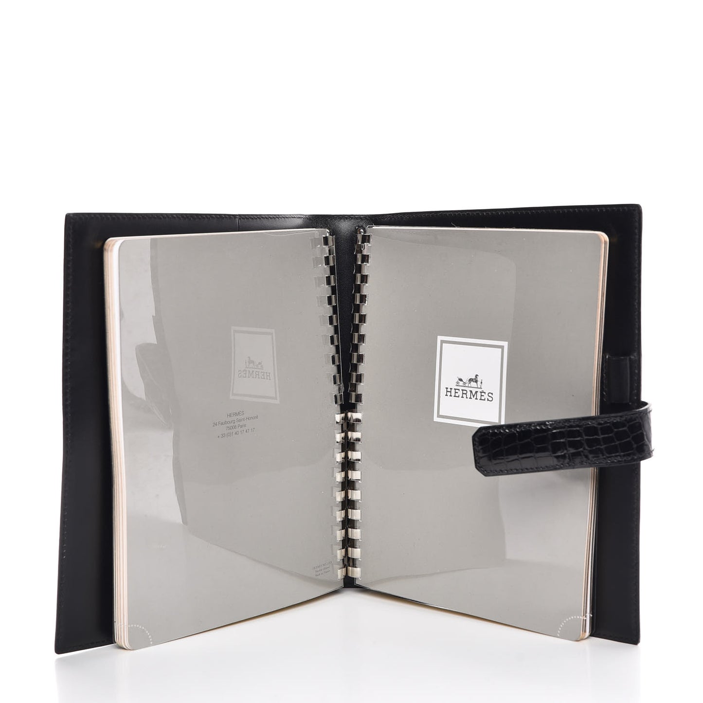Shiny Alligator Notebook Cover Black
