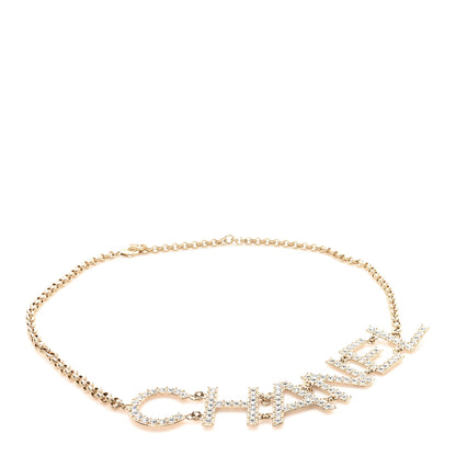 Chanel Crystal Chanel Logo Belt  Gold 1 of 4
