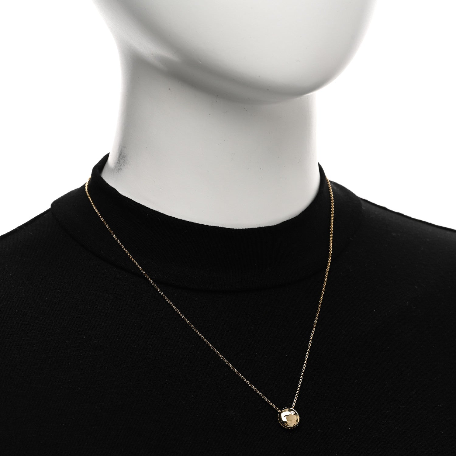 Roberto Coin 18K Yellow Gold Enamel Diamond Tiny Treasures Wink Emoji Pendant Necklace Black 2 of 4
