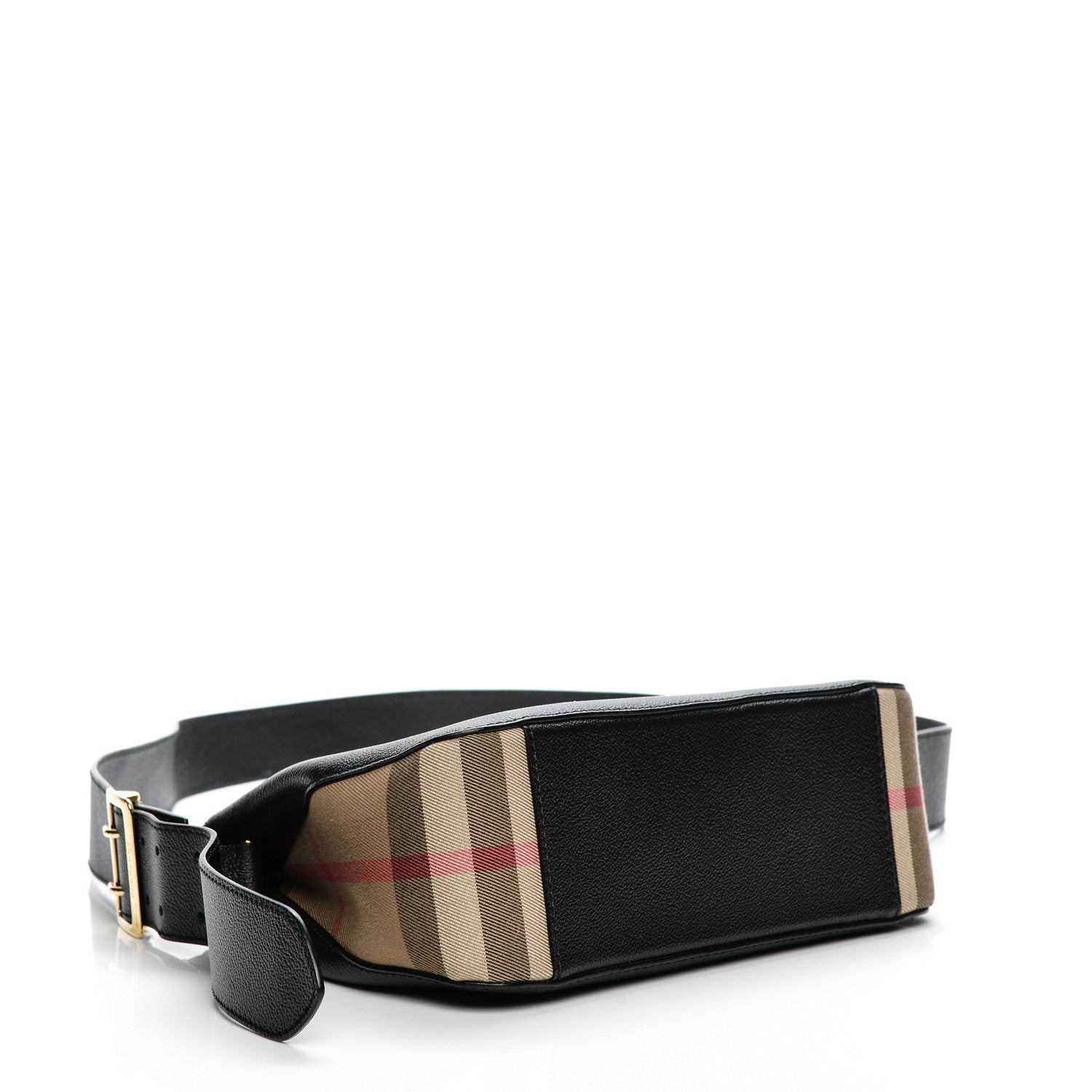 Burberry Soft Grain Calfskin House Check Small Helmsley Crossbody Black 4 of 7