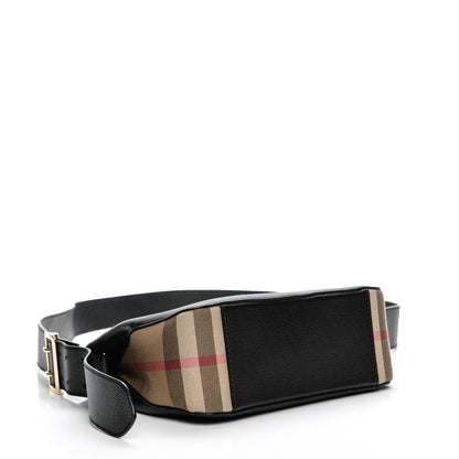Burberry Soft Grain Calfskin House Check Small Helmsley Crossbody Black 4 of 7