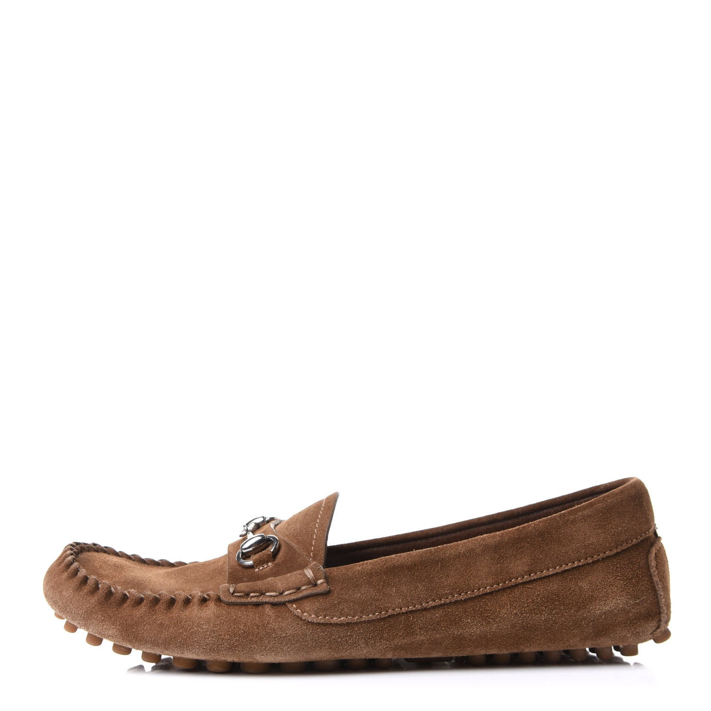 Suede Womens Horsebit Driver Loafer 36 Brown