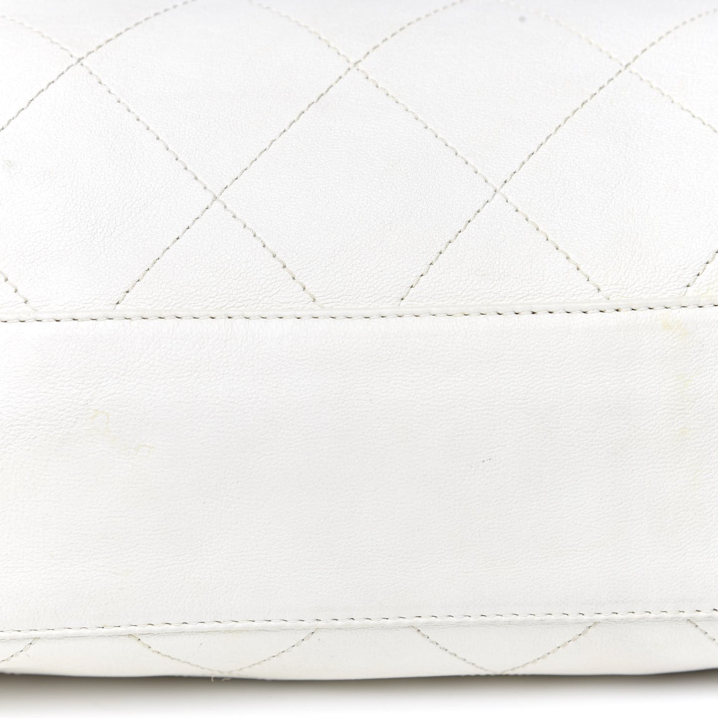 Lambskin Stitched Medium Ultimate Soft Tote White