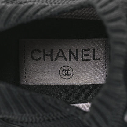 Chanel Mesh Suede Fabric Womens CC Sneakers 38 Grey White Black 7 of 9