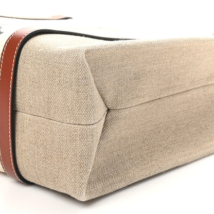 Chloe Linen Calfskin Medium Woody Ribbon Tote White Brown 9 of 9