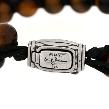 David Yurman Sterling Silver Tiger's Eye Two Row 8mm Spiritual Beads Bracelet 3 of 3