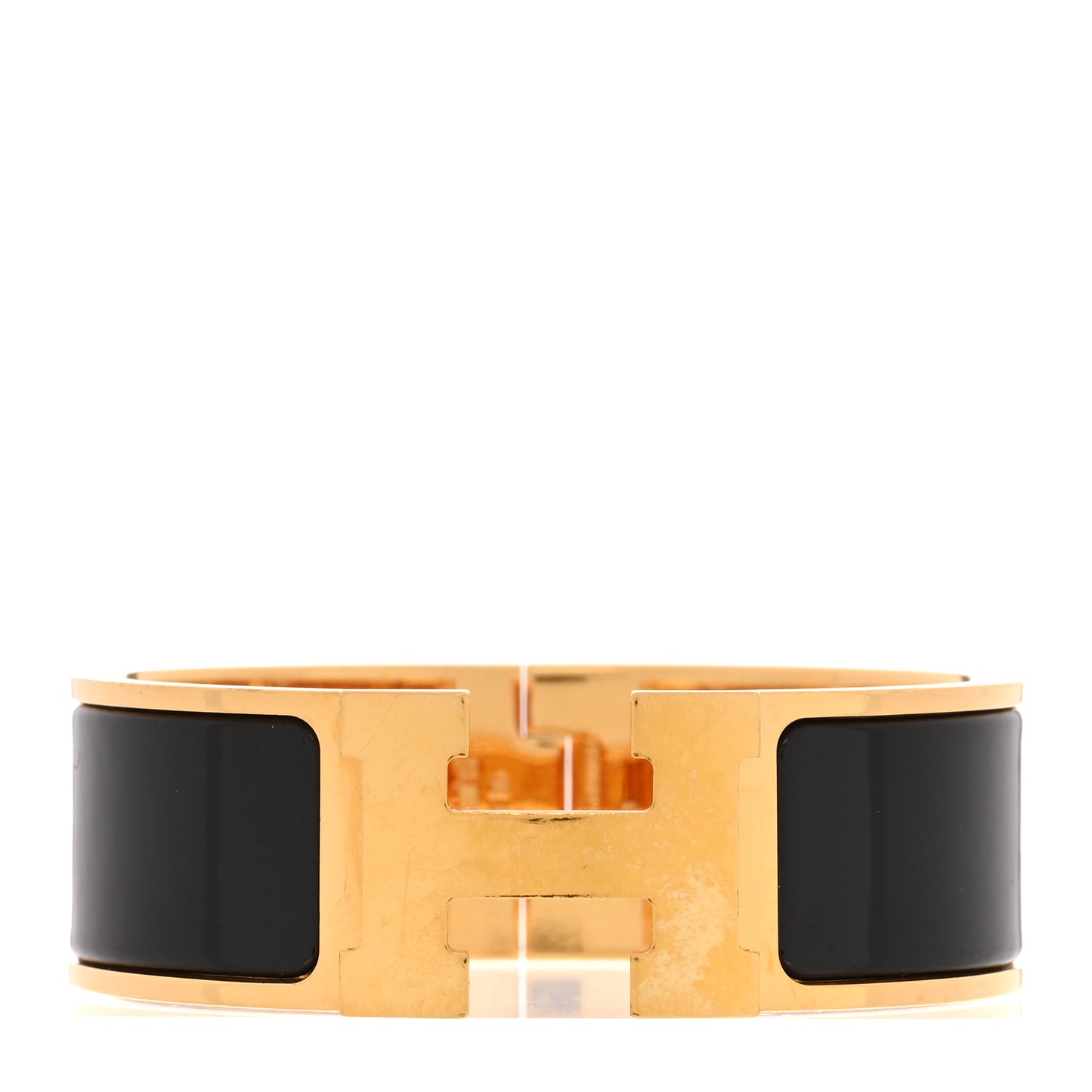 Enamel Wide Clic Clac H Bracelet PM Black