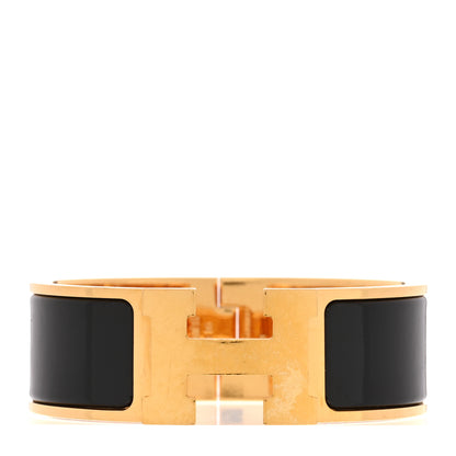 Hermes Enamel Wide Clic Clac H Bracelet PM Black 1 of 4