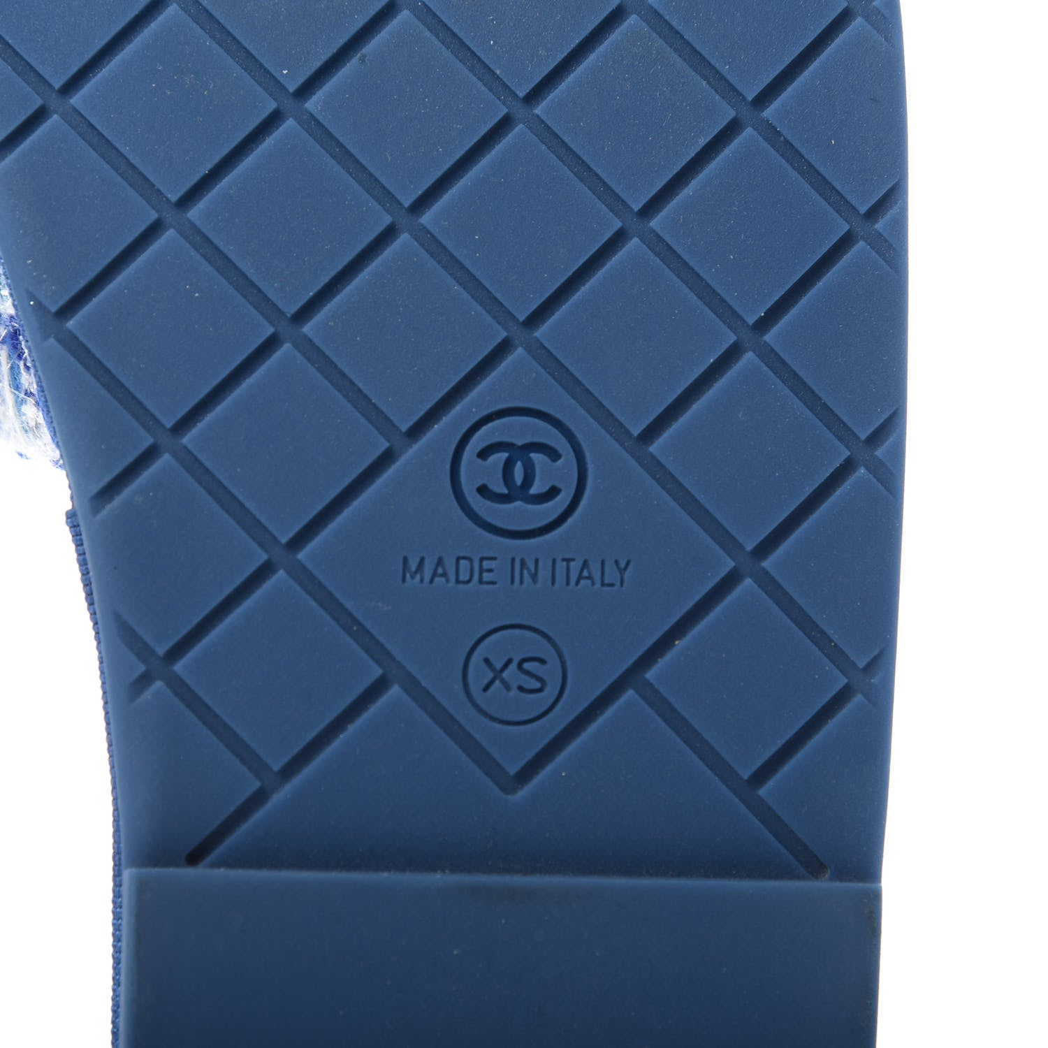 Chanel Tweed CC Flat Mules XS Blue 8 of 10