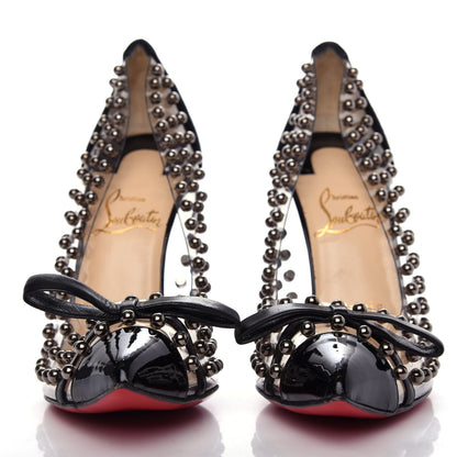 Christian Louboutin Suede Patent Studded Bille et Boule 100 Pumps 36.5 Black 2 of 9