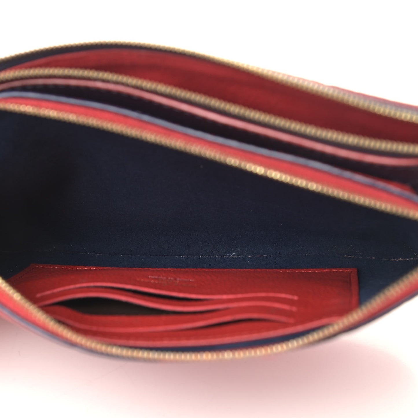 Empreinte Double Zip Pochette Marine Rouge
