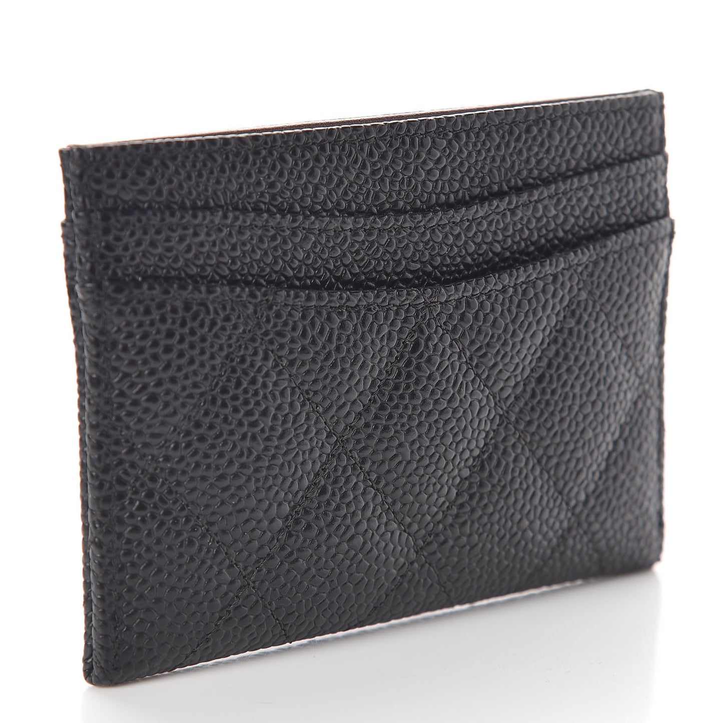 Caviar Quilted Card Holder Black