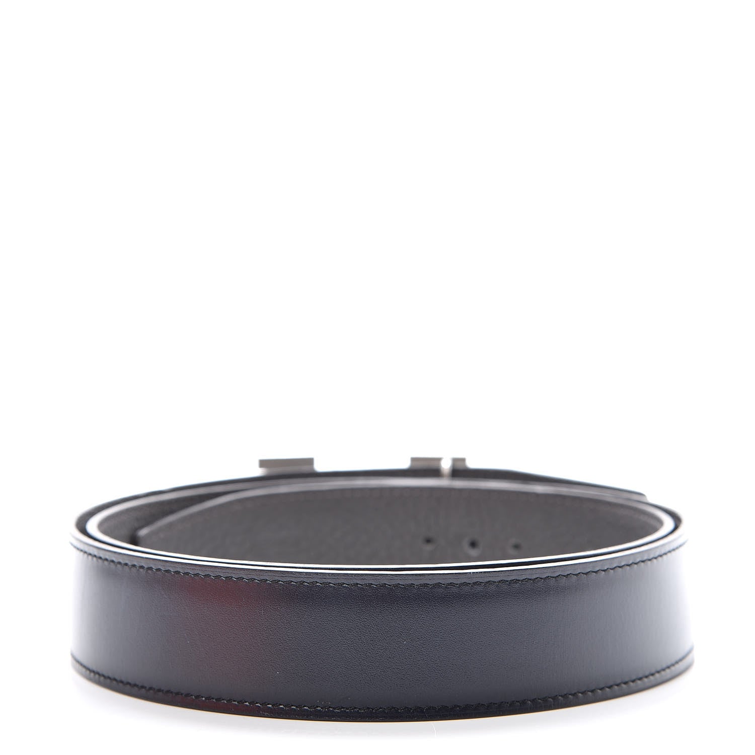 Hermes Box Togo 32mm H Belt 85 Bleu Marine Grey 3 of 8