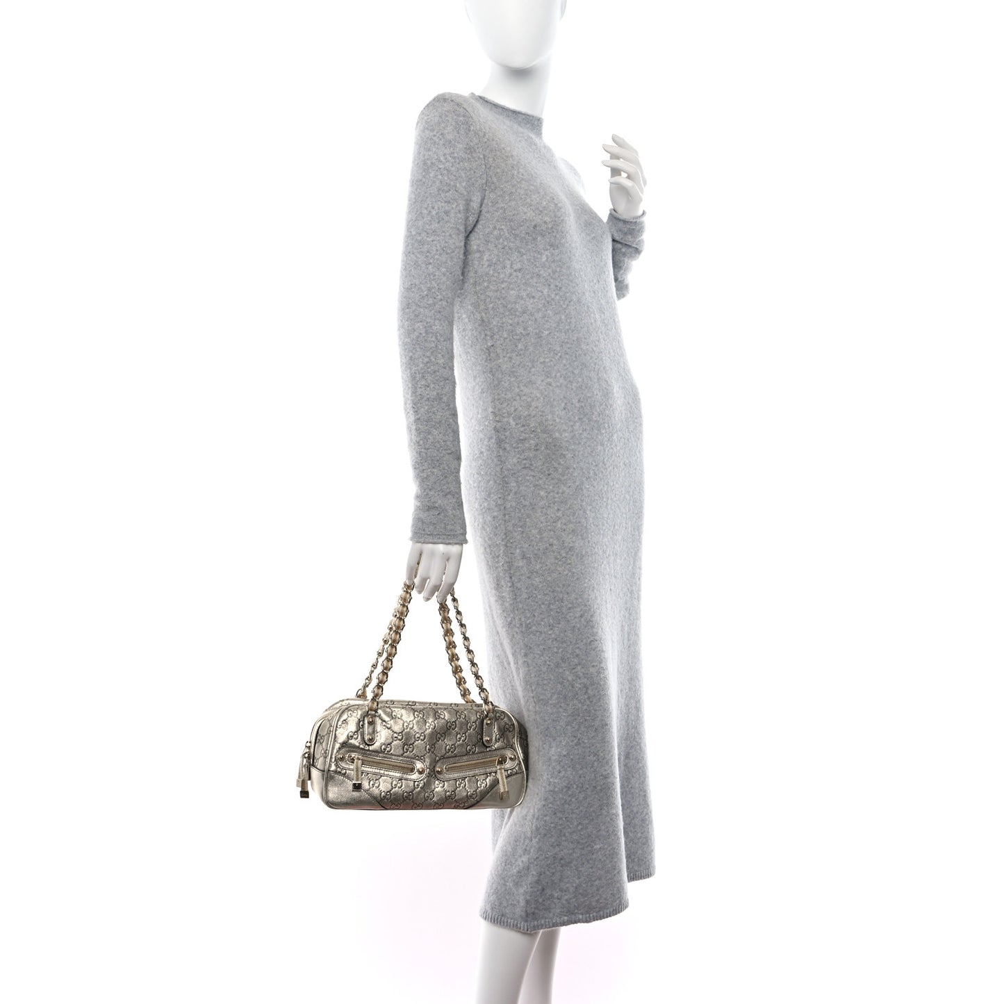 Guccissima Small Capri Satchel Metallic Gold