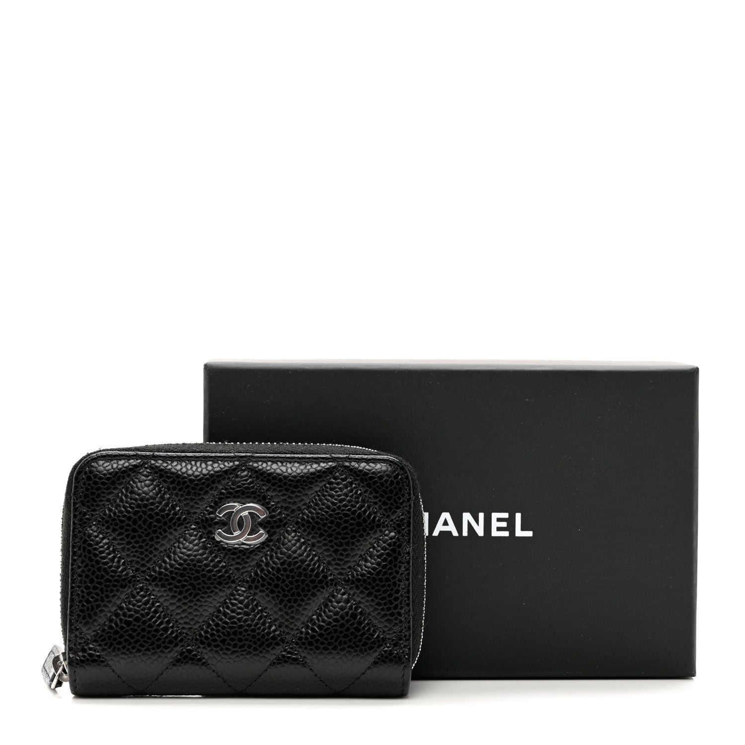 Chanel Caviar Quilted Zip Coin Purse Black 8 of 8