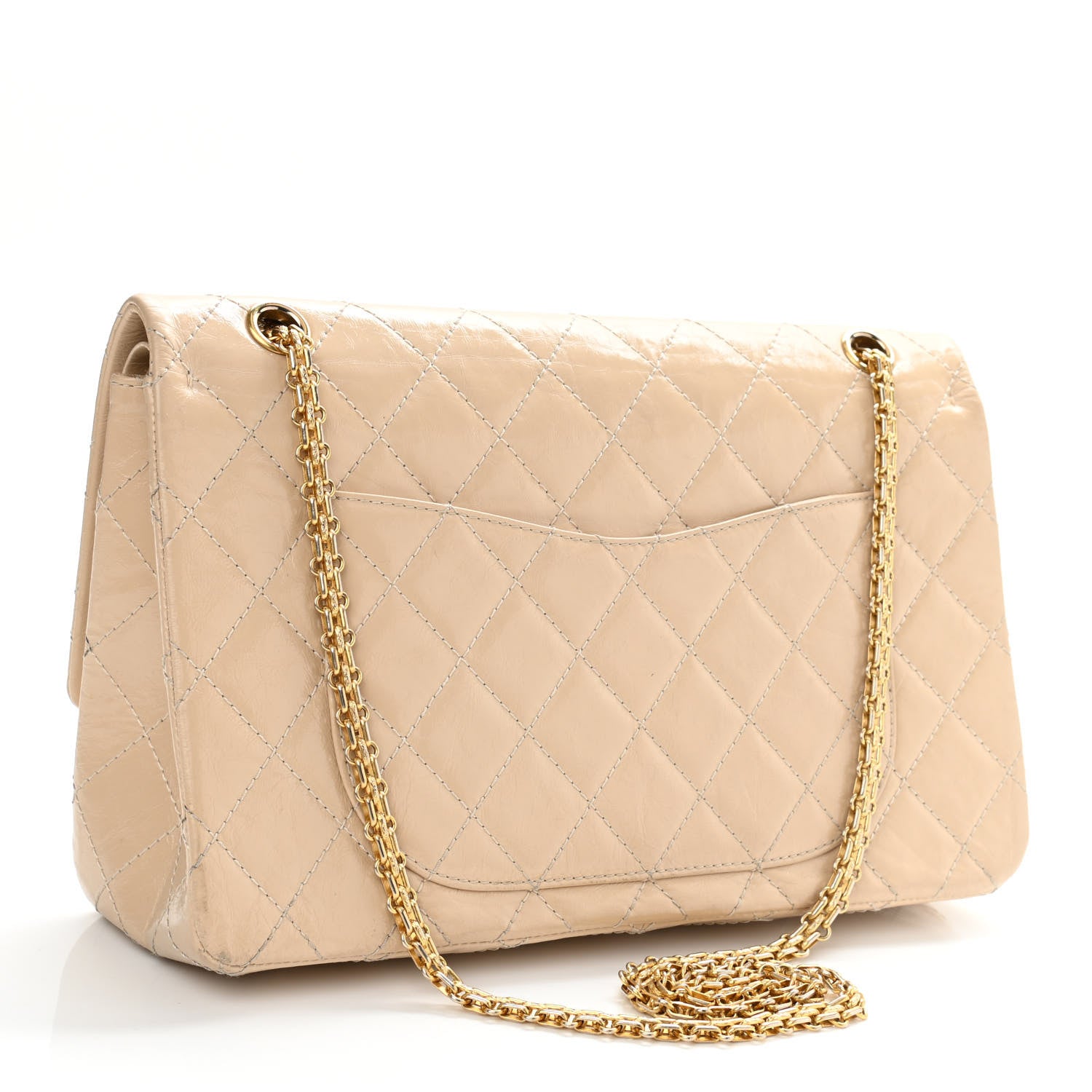Chanel Distressed Patent Calfskin Quilted 2.55 Reissue 227 Flap Beige 3 of 14
