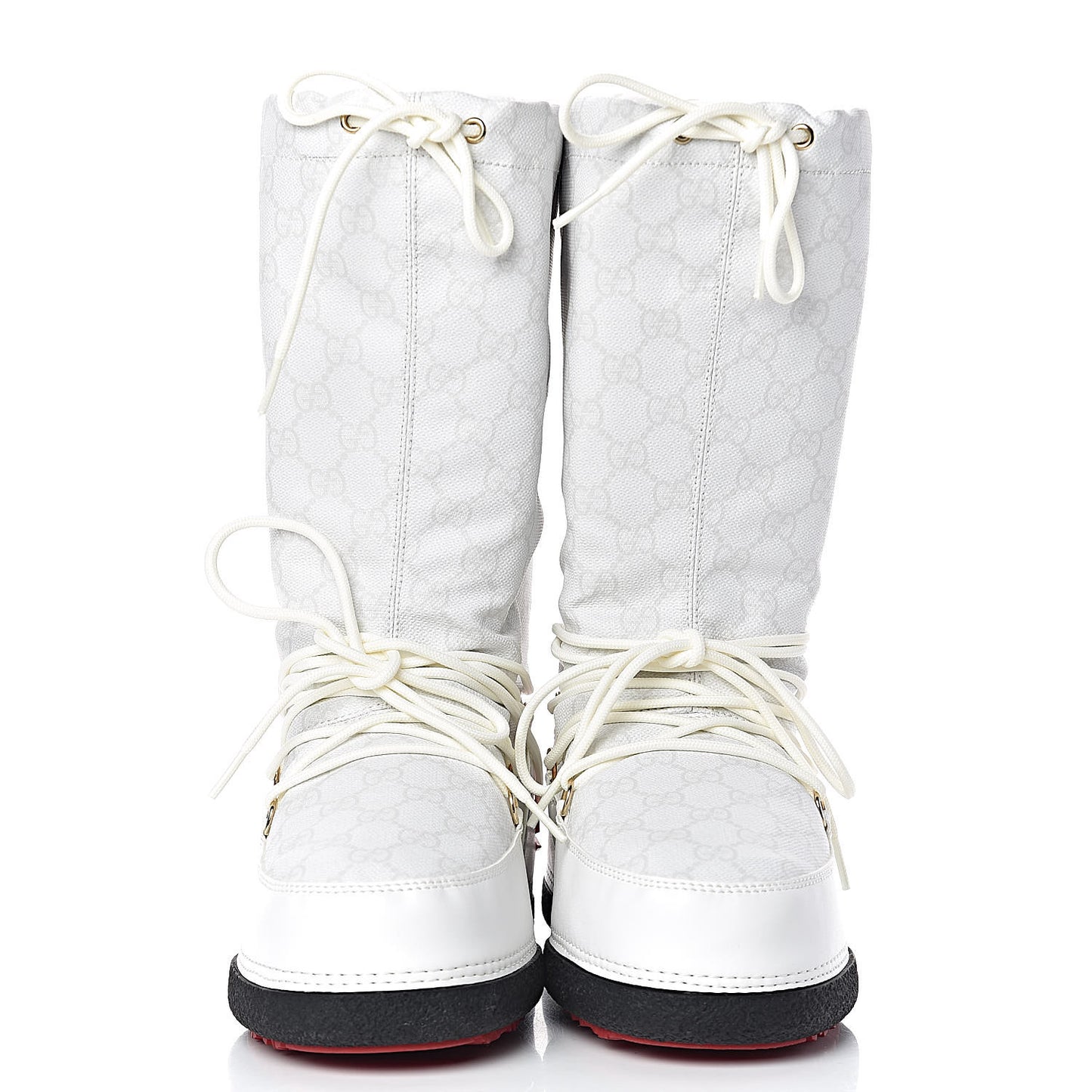 Monogram GG Lace Up Snow Boots 37 White