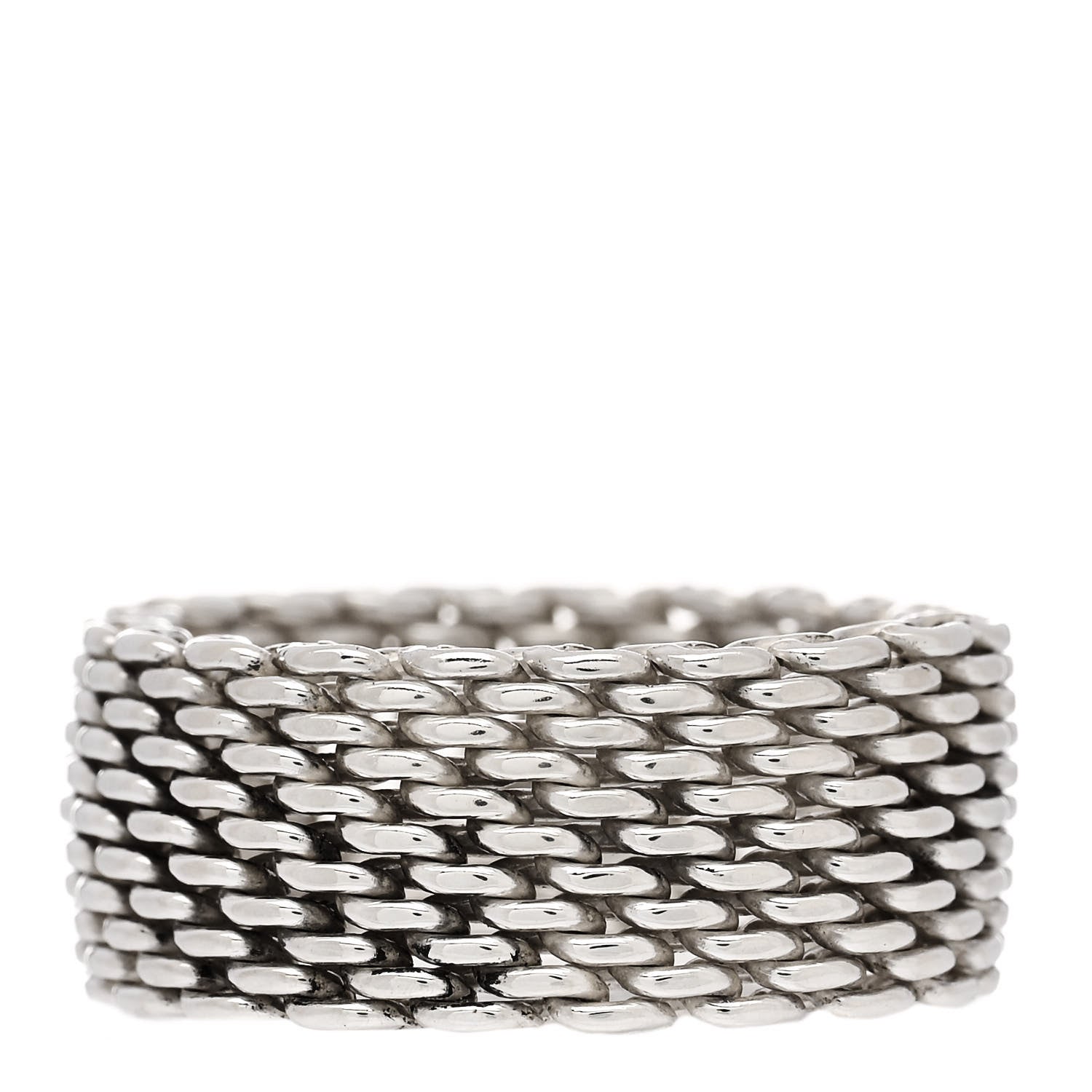 Tiffany Sterling Silver Somerset Mesh Ring 61 9.5 1 of 4