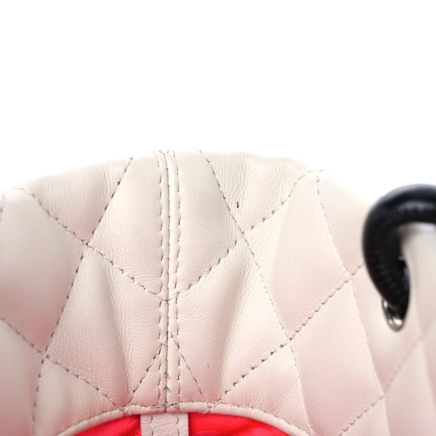 Calfskin Quilted Medium Cambon Tote White Black