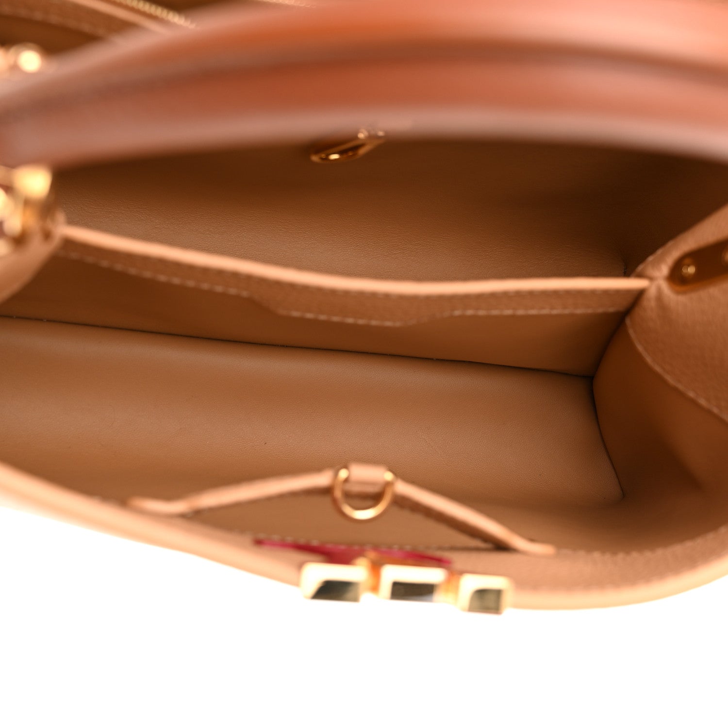 Louis Vuitton Taurillon Capucines MM Arizona Beige Wood Brown 5 of 10