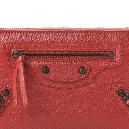 Balenciaga Agneau Classic Hardware Continental Zip Around Wallet Rouge Tango 9 of 9