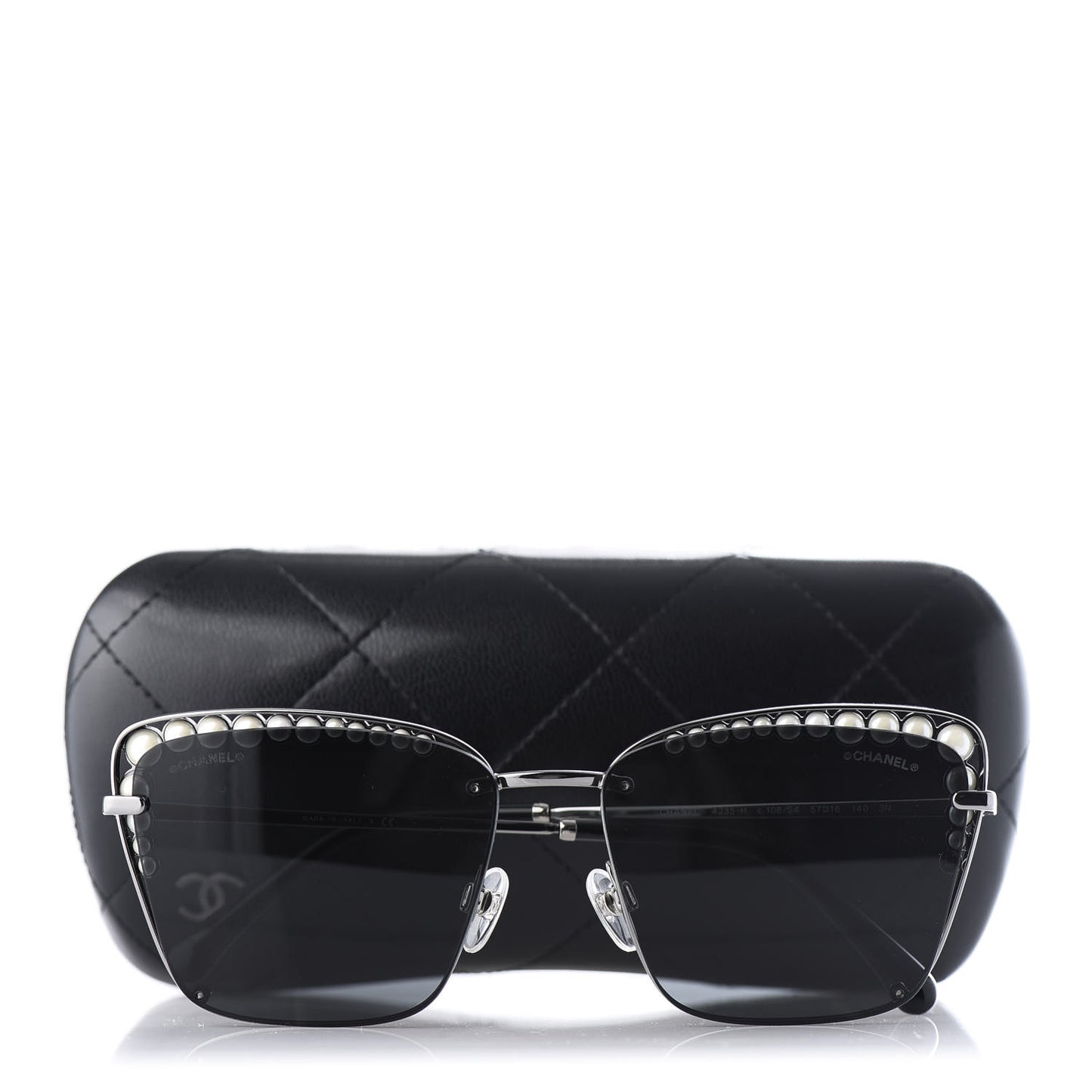 Square Frame Pearl Sunglasses 4235-H Dark Grey