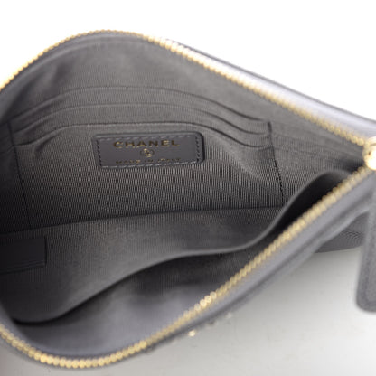 Chanel Caviar Quilted French New Wave Small CC Pouch Grey 5 of 6