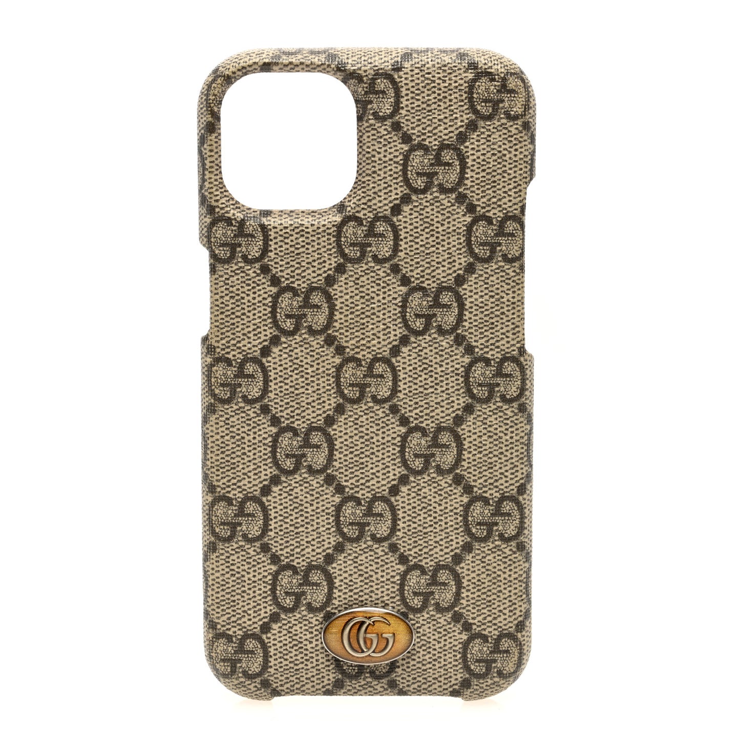 GG Supreme Monogram Ophidia iPhone 14 Phone Case Beige Ebony