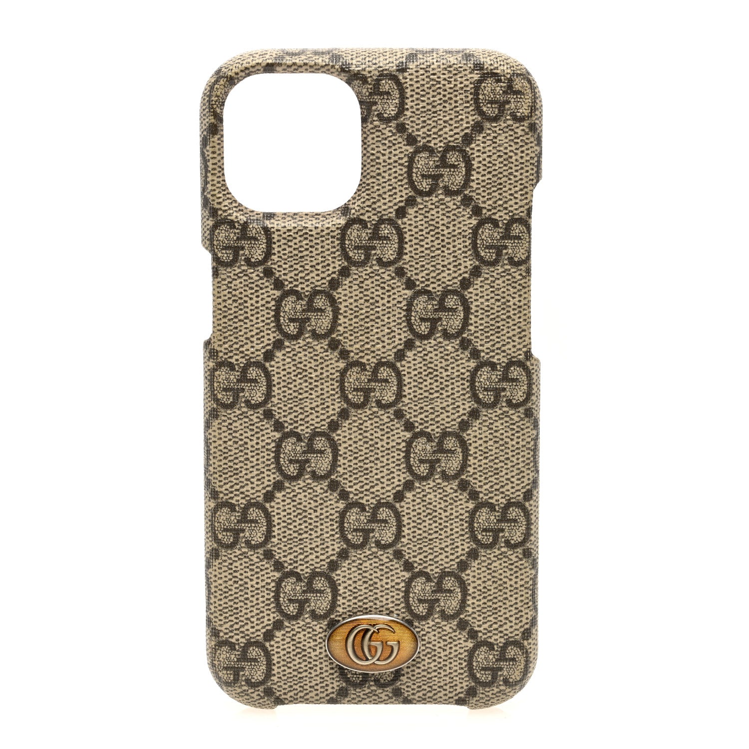 Gucci GG Supreme Monogram Ophidia iPhone 14 Phone Case Beige Ebony 1 of 5