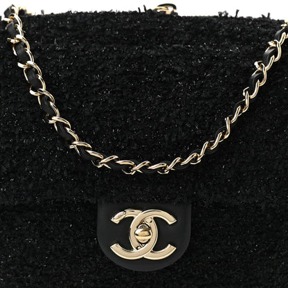 Chanel Tweed Coco Beach Convertible Flap Tote Black 9 of 11