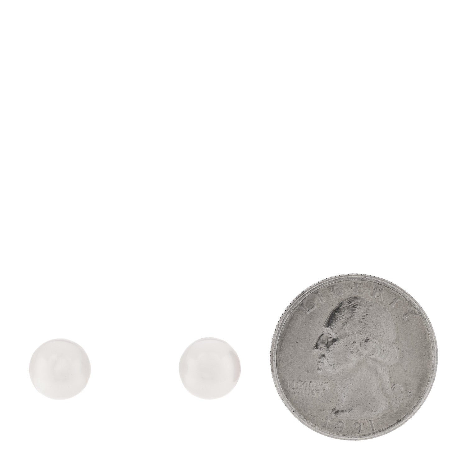 Tiffany 18K White Gold Akoya Cultured Pearl 8.5-9mm Signature Earrings 2 of 4