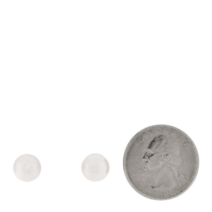 Tiffany 18K White Gold Akoya Cultured Pearl 8.5-9mm Signature Earrings 2 of 4