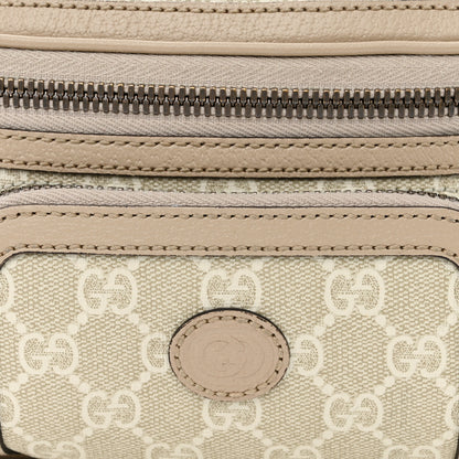 Gucci GG Supreme Monogram Textured Calfskin Web Retro Interlocking G Belt Bag Beige Mystic White Oatmeal 8 of 14