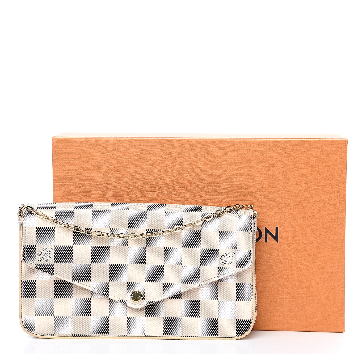 Louis Vuitton Damier Azur Pochette Felicie Chain Wallet Rose Ballerine 11 of 11