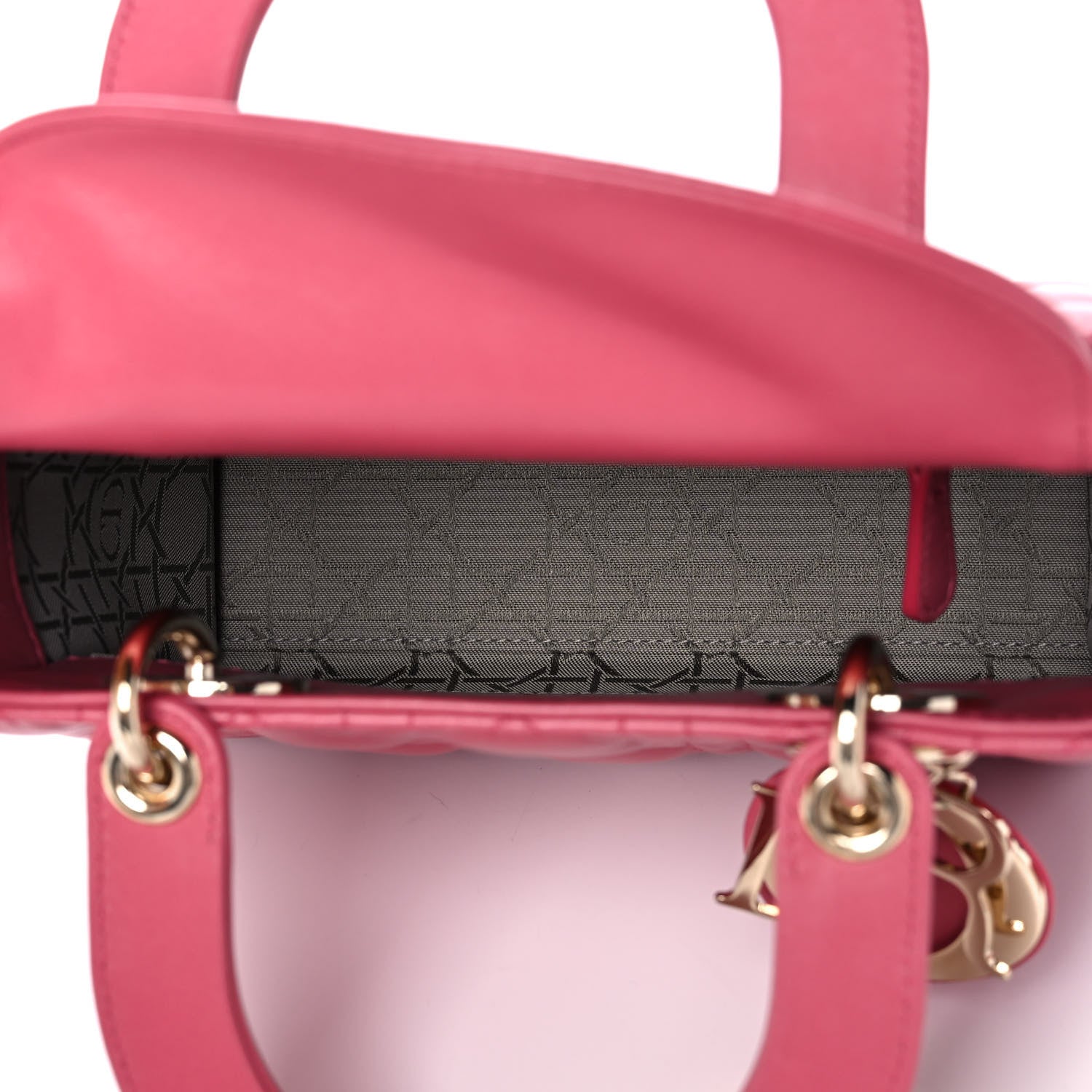 Christian Dior Lambskin Cannage Small Lady Dior Fraise 5 of 13
