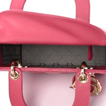 Christian Dior Lambskin Cannage Small Lady Dior Fraise 5 of 13