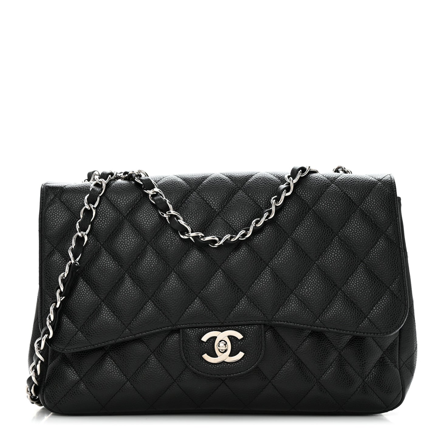 Caviar Quilted Jumbo Single Flap Black